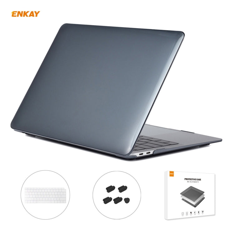 ENKAY 3 in 1 Crystal Laptop Protective Case + US Version TPU Keyboard Film + Anti-dust Plugs Set for MacBook Air 13.3 inch A1932 (2018), For MacBook Air 13.3 inch A1932 (2018)