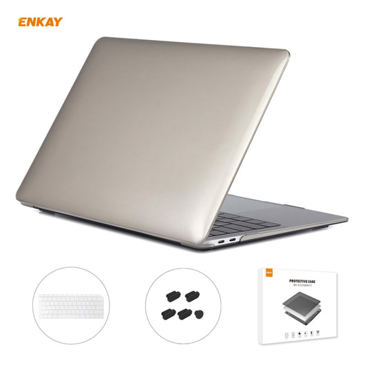 ENKAY 3 in 1 Crystal Laptop Protective Case + US Version TPU Keyboard Film + Anti-dust Plugs Set for MacBook Air 13.3 inch A1932 (2018), For MacBook Air 13.3 inch A1932 (2018)