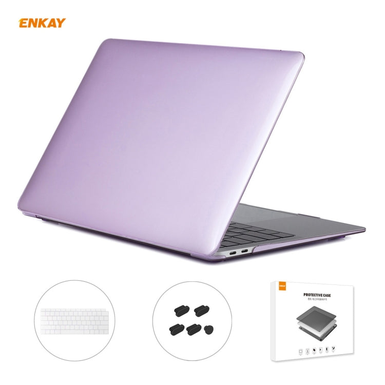 ENKAY 3 in 1 Crystal Laptop Protective Case + US Version TPU Keyboard Film + Anti-dust Plugs Set for MacBook Air 13.3 inch A1932 (2018), For MacBook Air 13.3 inch A1932 (2018)