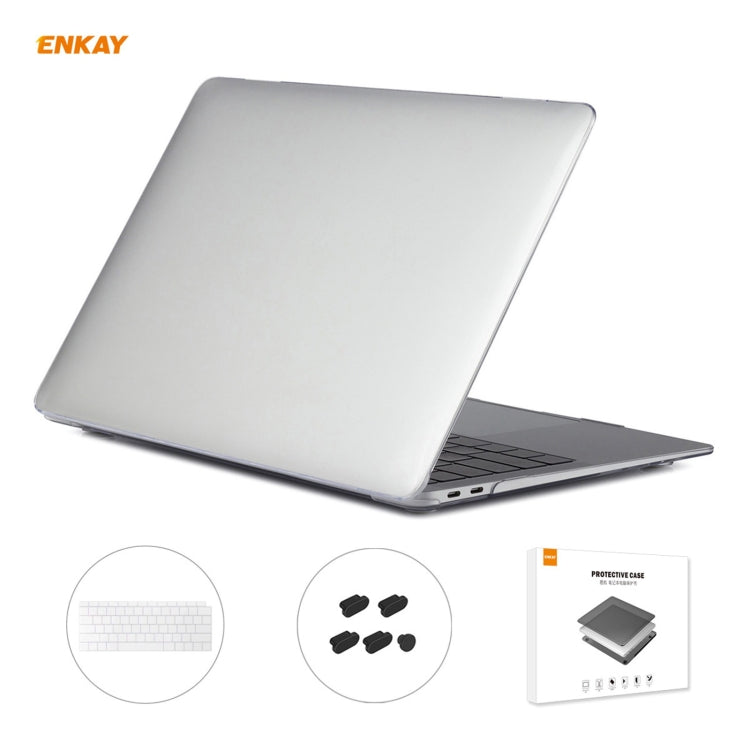 ENKAY 3 in 1 Crystal Laptop Protective Case + US Version TPU Keyboard Film + Anti-dust Plugs Set for MacBook Air 13.3 inch A1932 (2018), For MacBook Air 13.3 inch A1932 (2018)