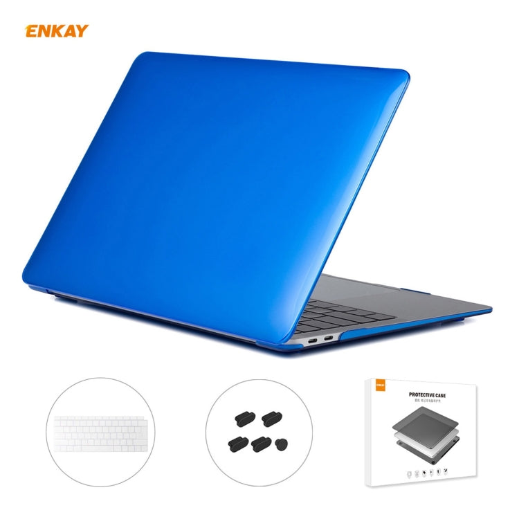 ENKAY 3 in 1 Crystal Laptop Protective Case + EU Version TPU Keyboard Film + Anti-dust Plugs Set for MacBook Air 13.3 inch A1932 (2018), For MacBook Air 13.3 inch A1932 (2018)