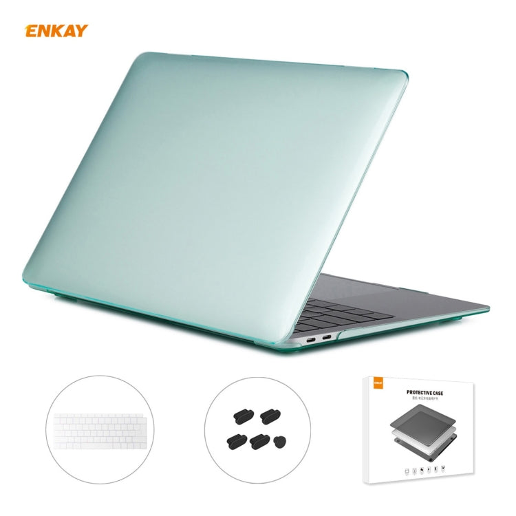 ENKAY 3 in 1 Crystal Laptop Protective Case + EU Version TPU Keyboard Film + Anti-dust Plugs Set for MacBook Air 13.3 inch A1932 (2018), For MacBook Air 13.3 inch A1932 (2018)