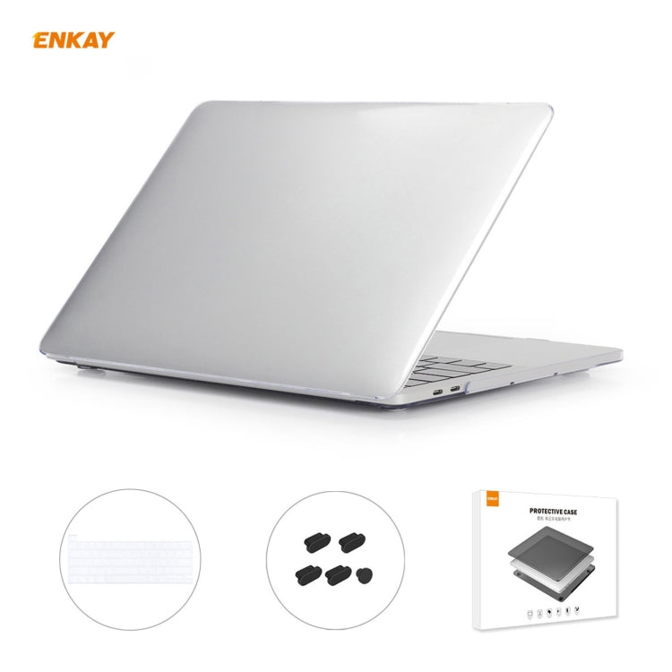 ENKAY 3 in 1 Crystal Laptop Protective Case + US Version TPU Keyboard Film + Anti-dust Plugs Set for MacBook Pro 13.3 inch A2251 & A2289 & A2338 (with Touch Bar), For MacBook Pro 13.3 inch A2251 (with Touch Bar)