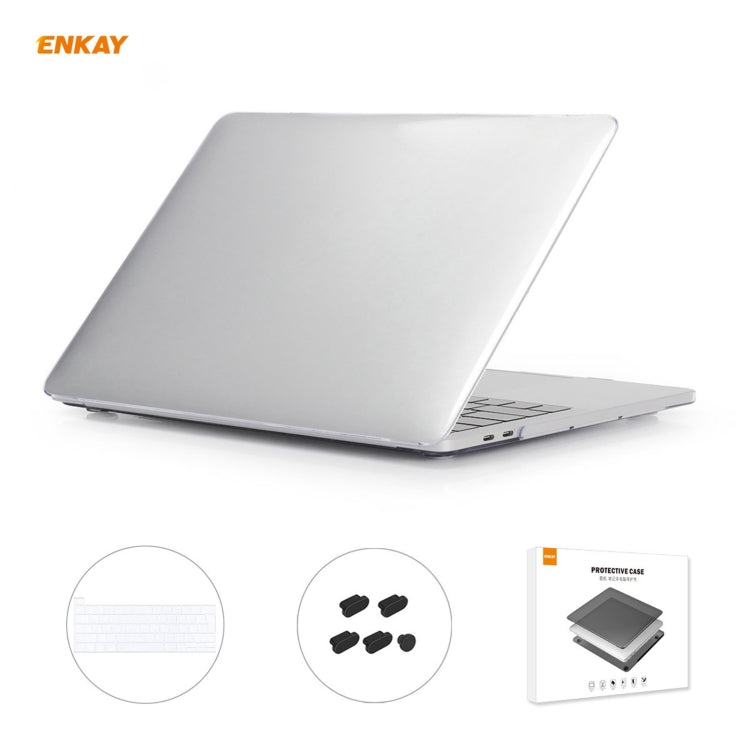 ENKAY 3 in 1 Crystal Laptop Protective Case + EU Version TPU Keyboard Film + Anti-dust Plugs Set for MacBook Pro 13.3 inch A2251 & A2289 & A2338 (with Touch Bar), For MacBook Pro 13.3 inch A2251 (with Touch Bar)