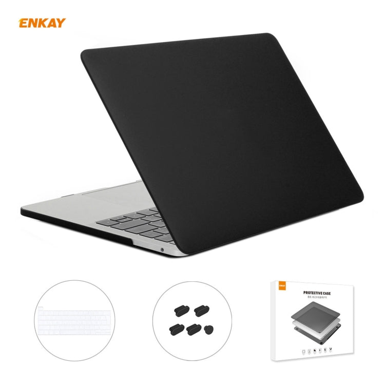 ENKAY 3 in 1 Matte Laptop Protective Case + EU Version TPU Keyboard Film + Anti-dust Plugs Set for MacBook Pro 13.3 inch A2251 & A2289 & A2338 (with Touch Bar), For MacBook Pro 13.3 inch A2251 (with Touch Bar)