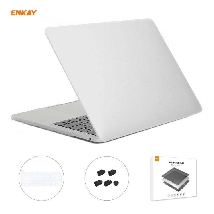 ENKAY 3 in 1 Matte Laptop Protective Case + EU Version TPU Keyboard Film + Anti-dust Plugs Set for MacBook Pro 13.3 inch A2251 & A2289 & A2338 (with Touch Bar), For MacBook Pro 13.3 inch A2251 (with Touch Bar)