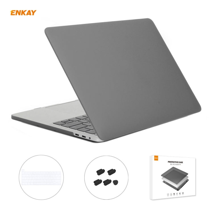 ENKAY 3 in 1 Matte Laptop Protective Case + EU Version TPU Keyboard Film + Anti-dust Plugs Set for MacBook Pro 16 inch A2141 (带Touch Bar) (with Touch Bar), For MacBook Pro 16 inch A2141 (with Touch Bar)