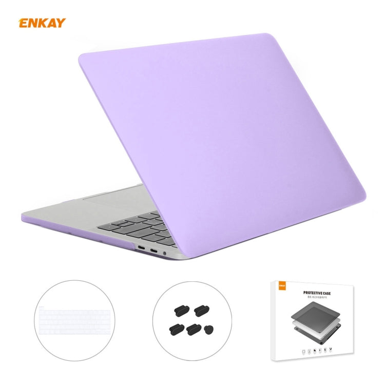 ENKAY 3 in 1 Matte Laptop Protective Case + EU Version TPU Keyboard Film + Anti-dust Plugs Set for MacBook Pro 16 inch A2141 (带Touch Bar) (with Touch Bar), For MacBook Pro 16 inch A2141 (with Touch Bar)