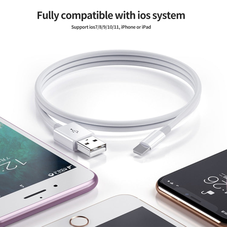 XJ-51 3A USB to 8 Pin Fast Charging Cable for iPhone 12 Series, Length: 1m, 1m