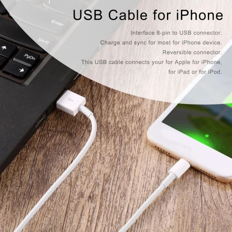 XJ-51 3A USB to 8 Pin Fast Charging Cable for iPhone 12 Series, Length: 1m, 1m