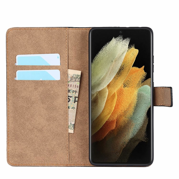 Plain Texture Cowhide Leather Horizontal Flip Case with Magnetic Clasp & Holder & Card Slots & Wallet, For Samsung Galaxy S21 Ultra 5G, For Samsung Galaxy S21 Plus 5G, For Samsung Galaxy S21 5G, For Samsung Galaxy A52 5G, For Samsung Galaxy A42 5G