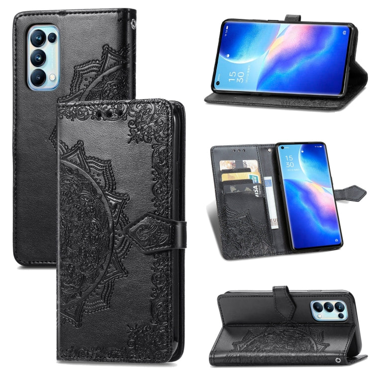 Mandala Flower Embossed Horizontal Flip Leather Case with Bracket / Card Slot / Wallet / Lanyard, For vivo X60, For Google Pixel 5A, For OPPO Reno5 Pro, For OPPO A93 5G, For LG Stylo 7