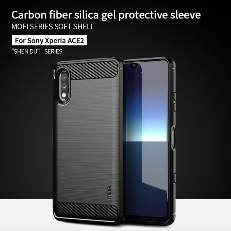 MOFI Gentleness Series Brushed Texture Carbon Fiber Soft TPU Case, For Sony Xperia ACE ll, For Sony Xperia 1 lll, For SONY Xperia ACE ll