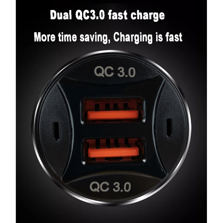 TE-092 36W Dual QC3.0 USB Fast Car Charger, Car Charger