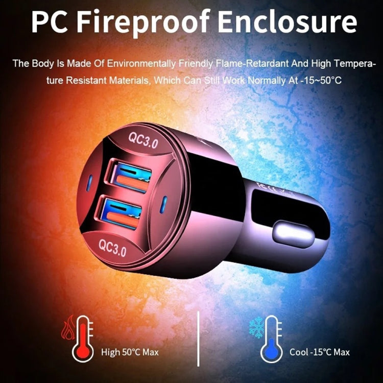 TE-092 36W Dual QC3.0 USB Fast Car Charger, Car Charger