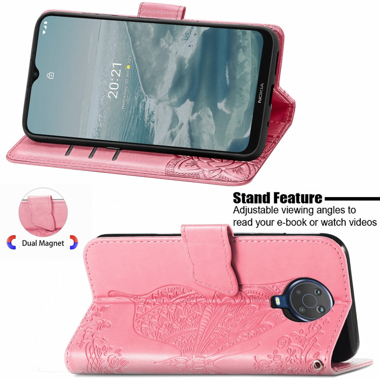 Butterfly Love Flower Embossed Horizontal Flip Leather Case with Bracket / Card Slot / Wallet / Lanyard, For Nokia 6.3, For LG Stylo 7 4G