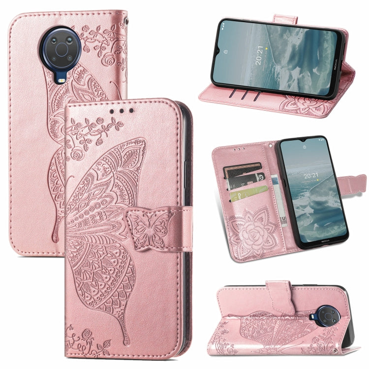 Butterfly Love Flower Embossed Horizontal Flip Leather Case with Bracket / Card Slot / Wallet / Lanyard, For Nokia 6.3, For LG Stylo 7 4G