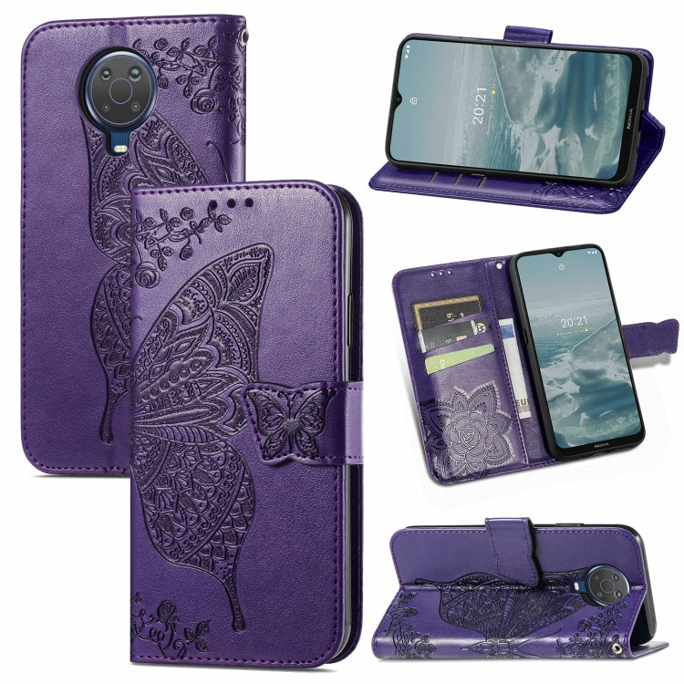 Butterfly Love Flower Embossed Horizontal Flip Leather Case with Bracket / Card Slot / Wallet / Lanyard, For Nokia 6.3, For LG Stylo 7 4G