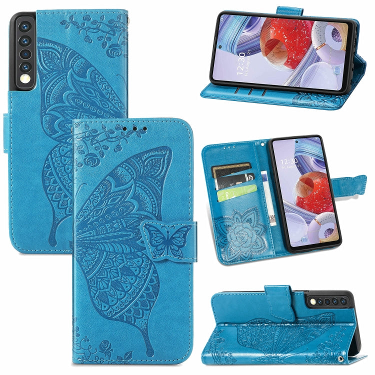 Butterfly Love Flower Embossed Horizontal Flip Leather Case with Bracket / Card Slot / Wallet / Lanyard, For Nokia 6.3, For LG Stylo 7 4G