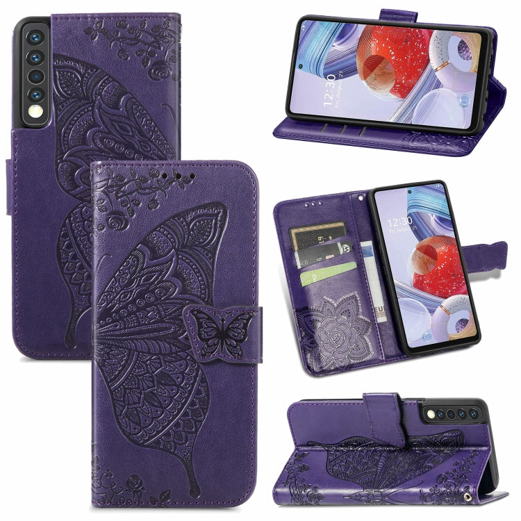 Butterfly Love Flower Embossed Horizontal Flip Leather Case with Bracket / Card Slot / Wallet / Lanyard, For Nokia 6.3, For LG Stylo 7 4G