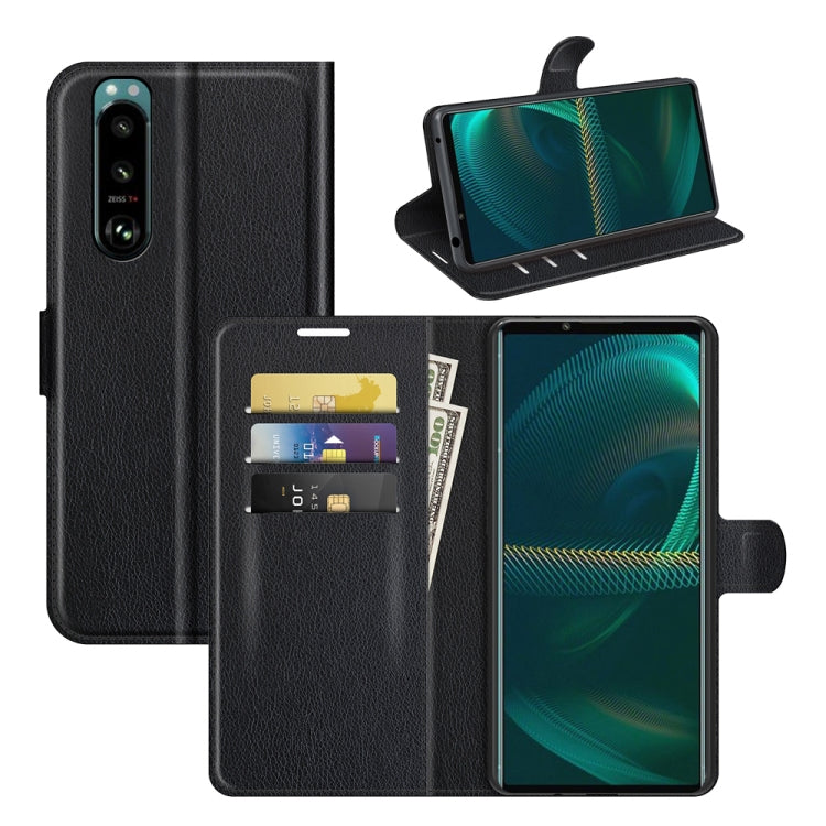 For Sony Xperia 5 III Litchi Texture Horizontal Flip Protective Case with Holder & Card Slots & Wallet, For Sony Xperia 5 III