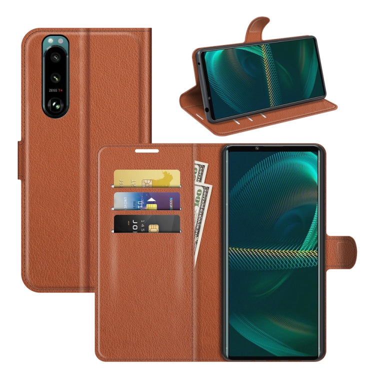 For Sony Xperia 5 III Litchi Texture Horizontal Flip Protective Case with Holder & Card Slots & Wallet, For Sony Xperia 5 III