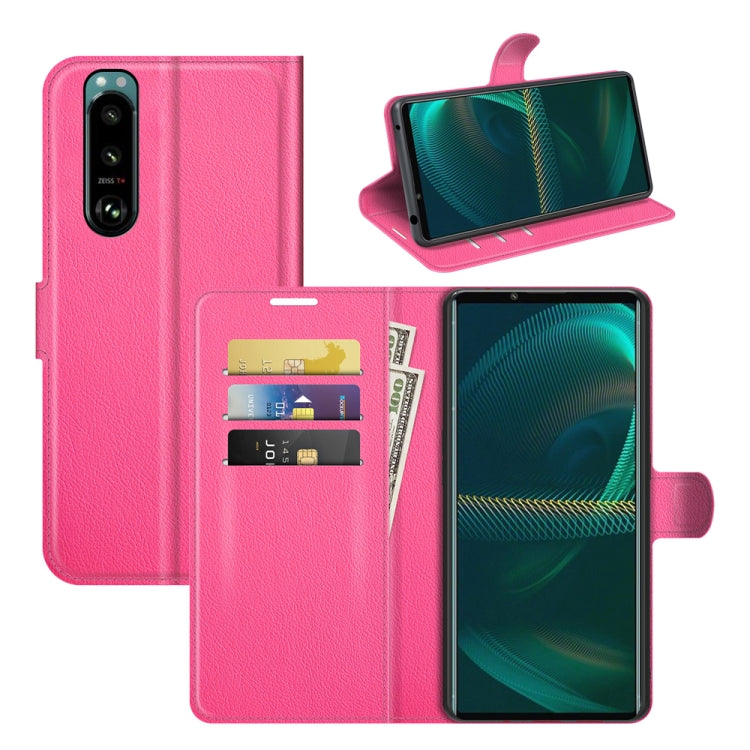 For Sony Xperia 5 III Litchi Texture Horizontal Flip Protective Case with Holder & Card Slots & Wallet, For Sony Xperia 5 III