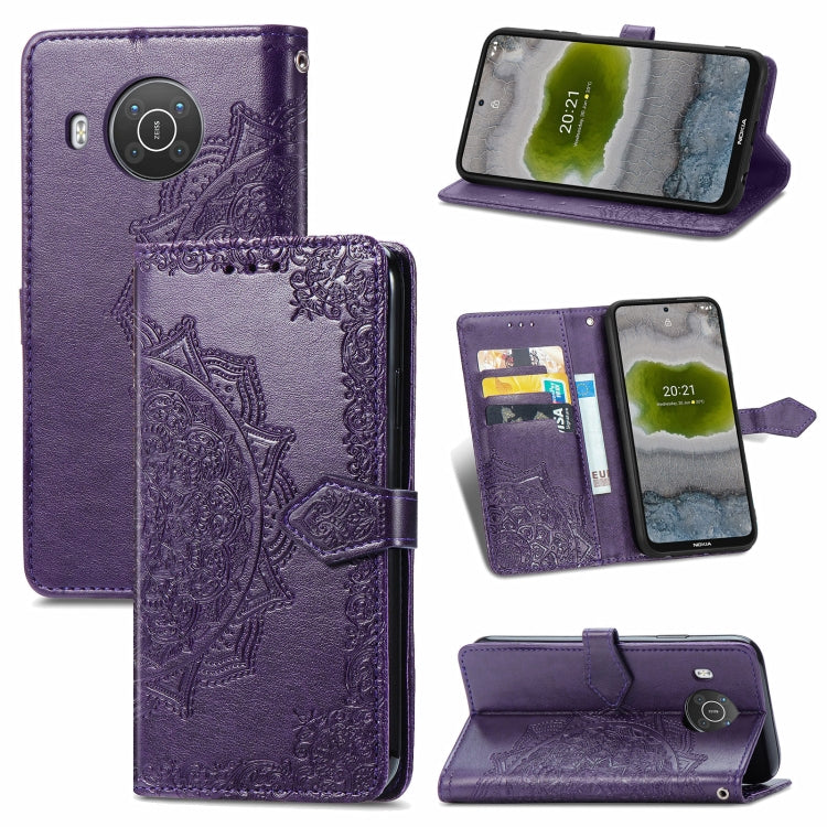 Mandala Flower Embossed Horizontal Flip Leather Case with Bracket / Card Slot / Wallet / Lanyard, For Nokia X10, For Sony Xperia Ace II, For TECNO Pop 3, For Sharp R6