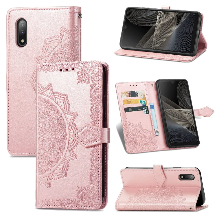 Mandala Flower Embossed Horizontal Flip Leather Case with Bracket / Card Slot / Wallet / Lanyard, For Nokia X10, For Sony Xperia Ace II, For TECNO Pop 3, For Sharp R6, For ZTE 30 Ultra 5G