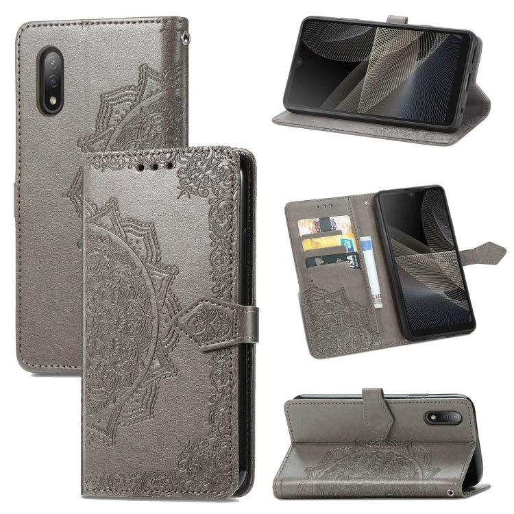 Mandala Flower Embossed Horizontal Flip Leather Case with Bracket / Card Slot / Wallet / Lanyard, For Nokia X10, For Sony Xperia Ace II, For TECNO Pop 3, For Sharp R6, For ZTE 30 Ultra 5G