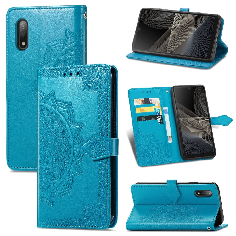 Mandala Flower Embossed Horizontal Flip Leather Case with Bracket / Card Slot / Wallet / Lanyard, For Nokia X10, For Sony Xperia Ace II, For TECNO Pop 3, For Sharp R6, For ZTE 30 Ultra 5G