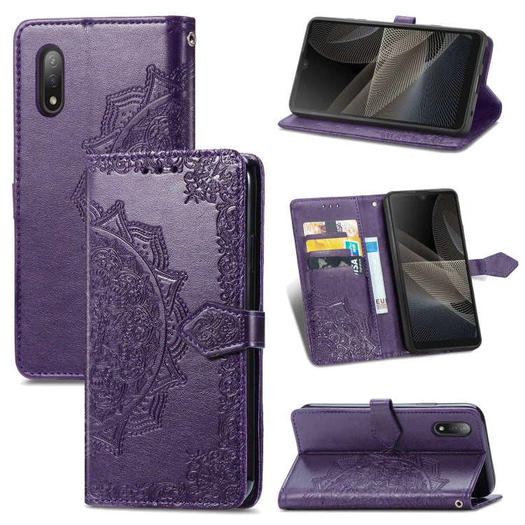 Mandala Flower Embossed Horizontal Flip Leather Case with Bracket / Card Slot / Wallet / Lanyard, For Nokia X10, For Sony Xperia Ace II, For TECNO Pop 3, For Sharp R6, For ZTE 30 Ultra 5G