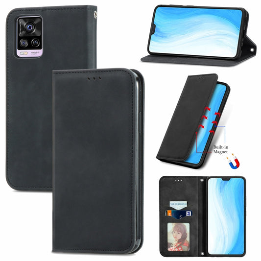 Retro Skin Feel Business Magnetic Horizontal Flip Leather Case with Holder & Card Slots & Wallet & Photo Frame, For vivo S7, For vivo S7 E, For LG Velvet 2 Pro, For Huawei Bova 8 SE Youth, For Blackview A100