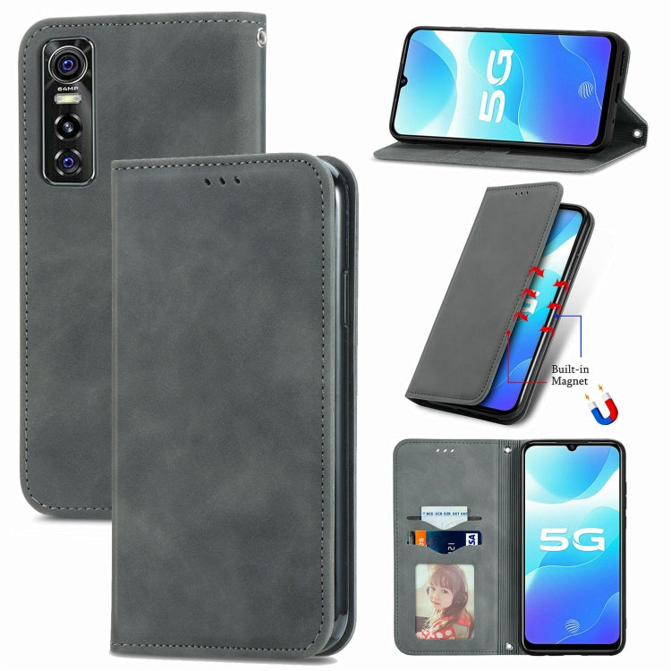 Retro Skin Feel Business Magnetic Horizontal Flip Leather Case with Holder & Card Slots & Wallet & Photo Frame, For vivo S7, For vivo S7 E, For LG Velvet 2 Pro, For Huawei Bova 8 SE Youth, For Blackview A100