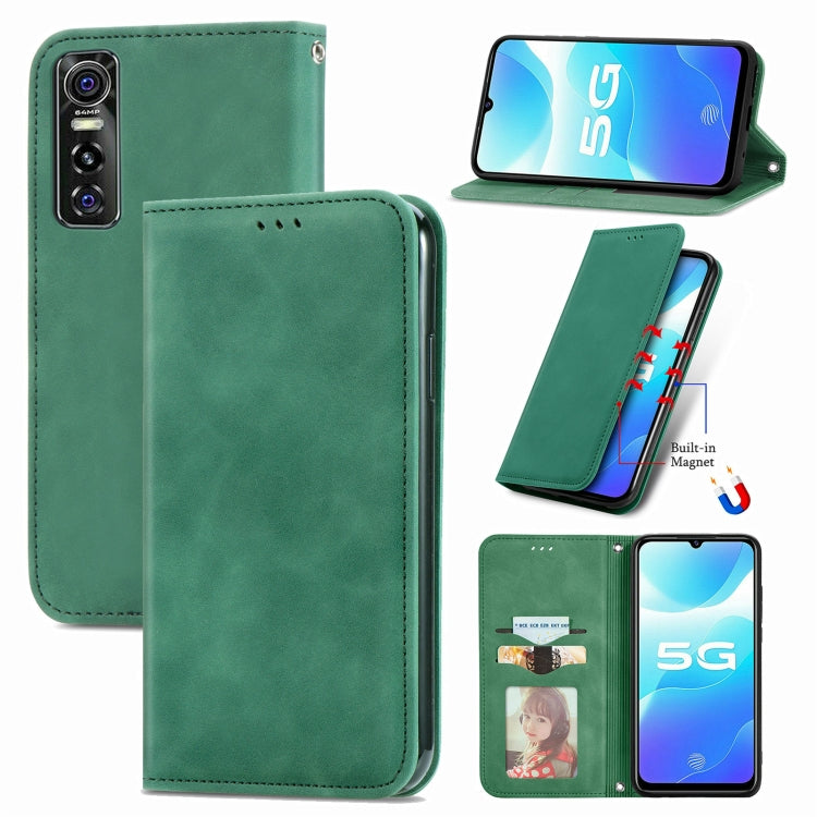 Retro Skin Feel Business Magnetic Horizontal Flip Leather Case with Holder & Card Slots & Wallet & Photo Frame, For vivo S7, For vivo S7 E, For LG Velvet 2 Pro, For Huawei Bova 8 SE Youth, For Blackview A100