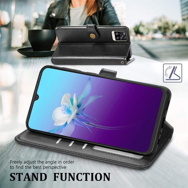 Solid Color Leather Buckle Phone Case with Lanyard & Photo Frame & Card Slot & Wallet & Stand Function, For vivo V20 2021, For vivo V21 5G, For Wiko Y61, For Xiaomi Redmi 10, For Asus Zenfone 8 Flip, For Huawei Maimang 10 SE