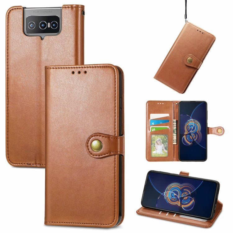 Solid Color Leather Buckle Phone Case with Lanyard & Photo Frame & Card Slot & Wallet & Stand Function, For vivo V20 2021, For vivo V21 5G, For Wiko Y61, For Xiaomi Redmi 10, For Asus Zenfone 8 Flip, For Huawei Maimang 10 SE