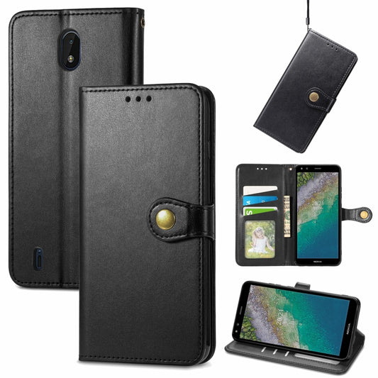 Solid Color Leather Buckle Phone Case with Lanyard & Photo Frame & Card Slot & Wallet & Stand Function