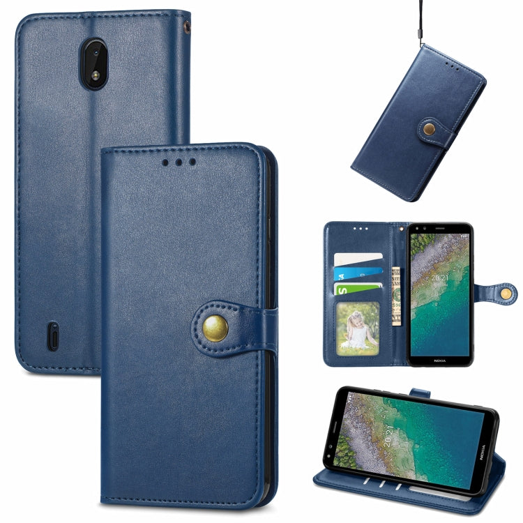 Solid Color Leather Buckle Phone Case with Lanyard & Photo Frame & Card Slot & Wallet & Stand Function, For Nokia C01 Plus, For Nokia XR 20, For OnePlus Nord 2