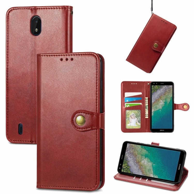 Solid Color Leather Buckle Phone Case with Lanyard & Photo Frame & Card Slot & Wallet & Stand Function, For Nokia C01 Plus, For Nokia XR 20, For OnePlus Nord 2