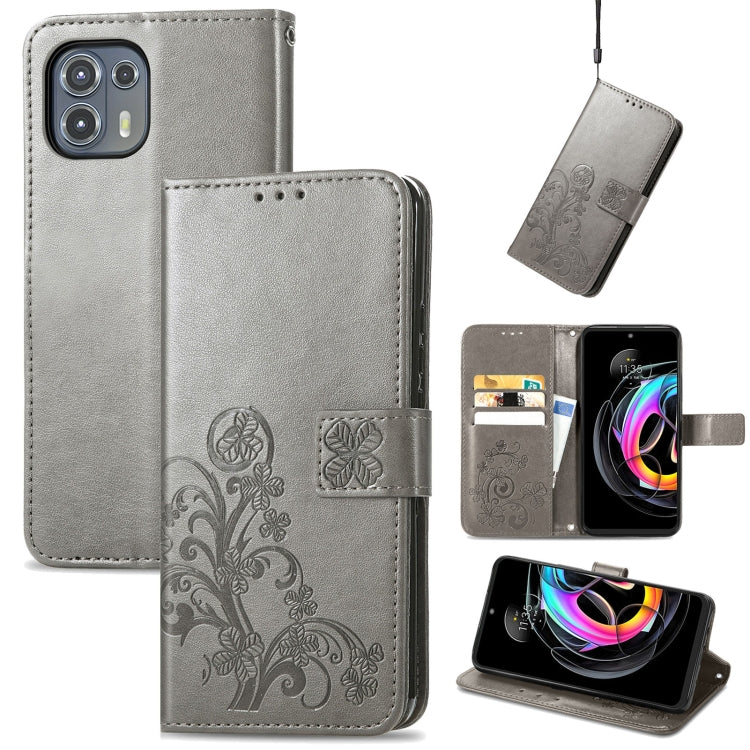 Four-leaf Clasp Embossed Buckle Mobile Phone Protection Leather Case with Lanyard & Card Slot & Wallet & Bracket Function, For Motorla Moto G60S, For Motorola Edge 20 Lite, For Motorola Edge 20 Pro, For Motorola Edge 20, For OnePlus Nord 2 5G