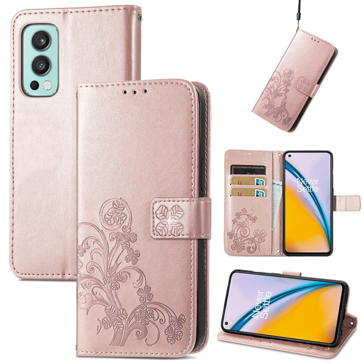 Four-leaf Clasp Embossed Buckle Mobile Phone Protection Leather Case with Lanyard & Card Slot & Wallet & Bracket Function, For Motorla Moto G60S, For Motorola Edge 20 Lite, For Motorola Edge 20 Pro, For Motorola Edge 20, For OnePlus Nord 2 5G