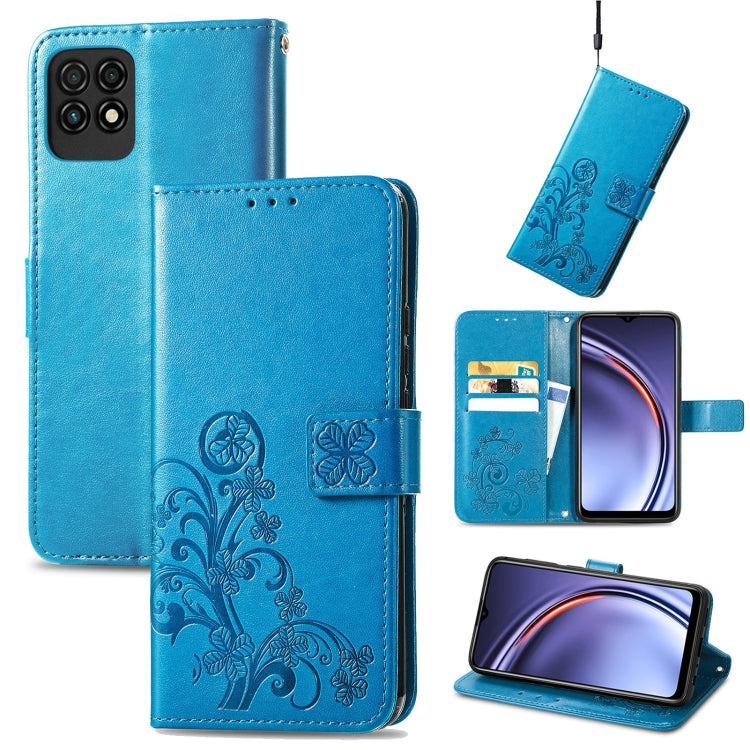 Four-leaf Clasp Embossed Buckle Mobile Phone Protection Leather Case with Lanyard & Card Slot & Wallet & Bracket Function, For Nokia C01 Plus, For Huawei Maimang 10 SE, For Asus Zenfone 8 Flip, For Alcatel 1S 2021, For Wiko Y61, For vivo S7