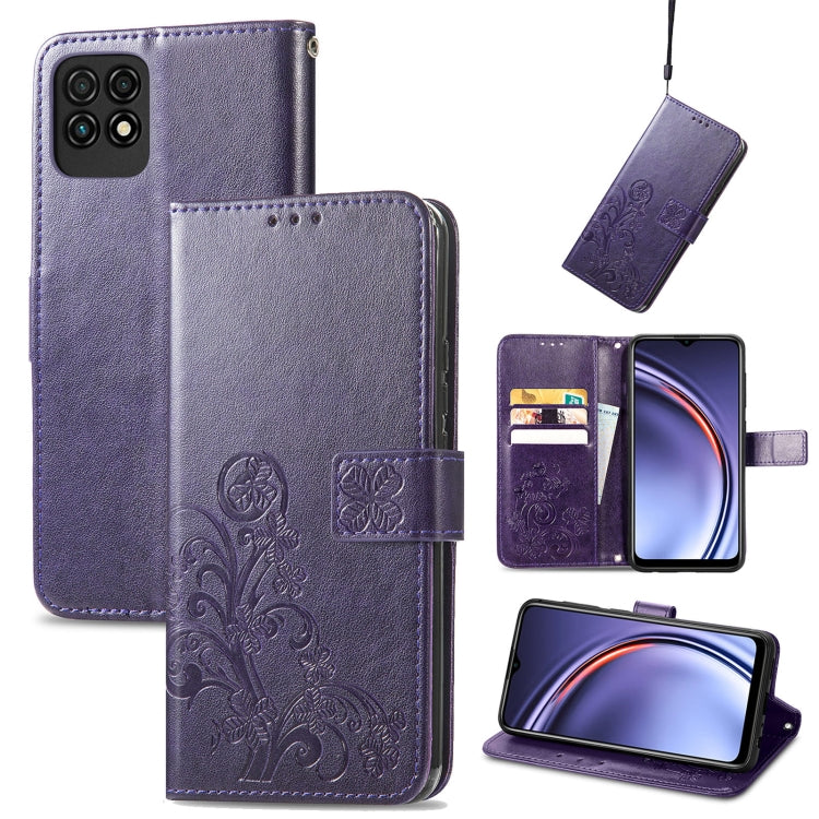 Four-leaf Clasp Embossed Buckle Mobile Phone Protection Leather Case with Lanyard & Card Slot & Wallet & Bracket Function, For Nokia C01 Plus, For Huawei Maimang 10 SE, For Asus Zenfone 8 Flip, For Alcatel 1S 2021, For Wiko Y61, For vivo S7