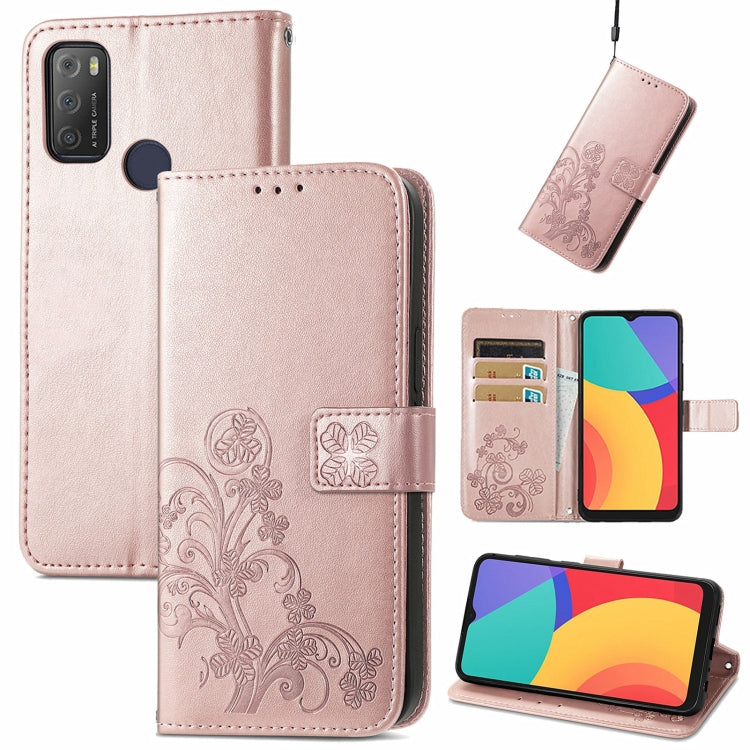 Four-leaf Clasp Embossed Buckle Mobile Phone Protection Leather Case with Lanyard & Card Slot & Wallet & Bracket Function, For Nokia C01 Plus, For Huawei Maimang 10 SE, For Asus Zenfone 8 Flip, For Alcatel 1S 2021, For Wiko Y61, For vivo S7