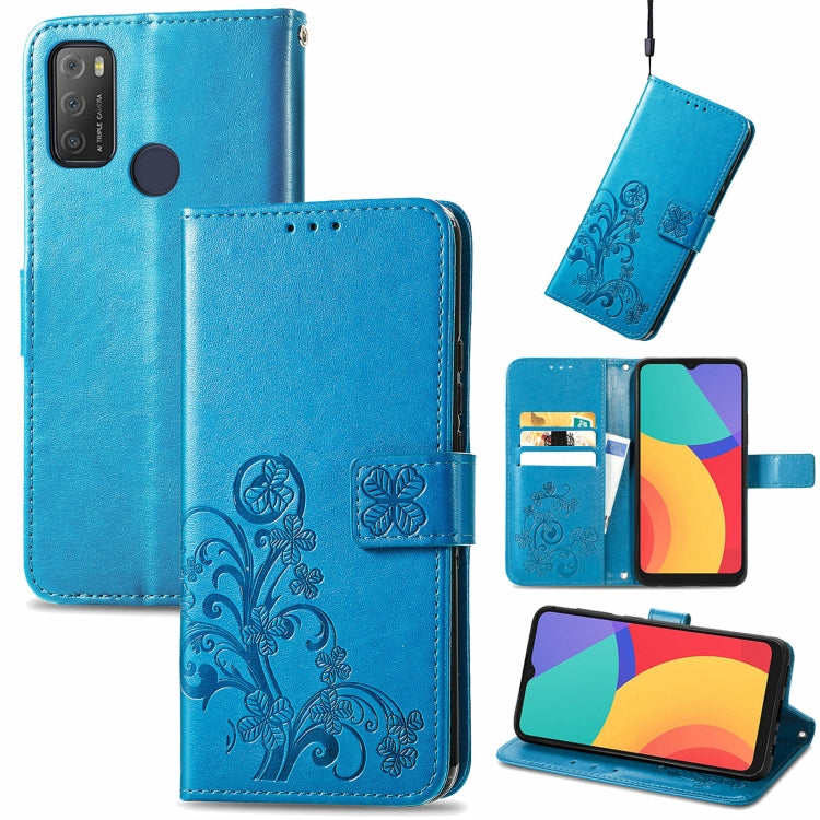 Four-leaf Clasp Embossed Buckle Mobile Phone Protection Leather Case with Lanyard & Card Slot & Wallet & Bracket Function, For Nokia C01 Plus, For Huawei Maimang 10 SE, For Asus Zenfone 8 Flip, For Alcatel 1S 2021, For Wiko Y61, For vivo S7