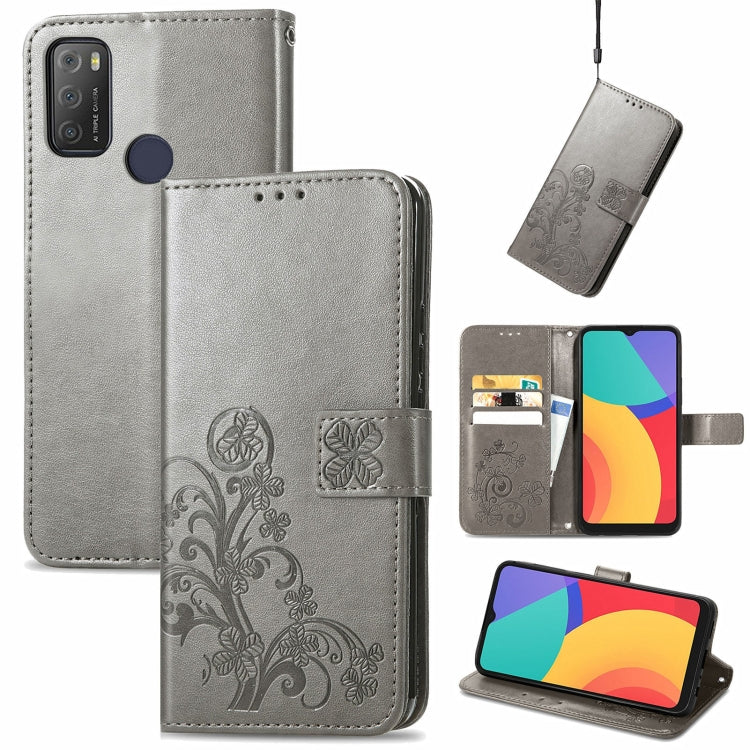 Four-leaf Clasp Embossed Buckle Mobile Phone Protection Leather Case with Lanyard & Card Slot & Wallet & Bracket Function, For Nokia C01 Plus, For Huawei Maimang 10 SE, For Asus Zenfone 8 Flip, For Alcatel 1S 2021, For Wiko Y61, For vivo S7