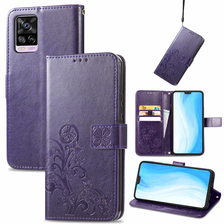 Four-leaf Clasp Embossed Buckle Mobile Phone Protection Leather Case with Lanyard & Card Slot & Wallet & Bracket Function, For Nokia C01 Plus, For Huawei Maimang 10 SE, For Asus Zenfone 8 Flip, For Alcatel 1S 2021, For Wiko Y61, For vivo S7