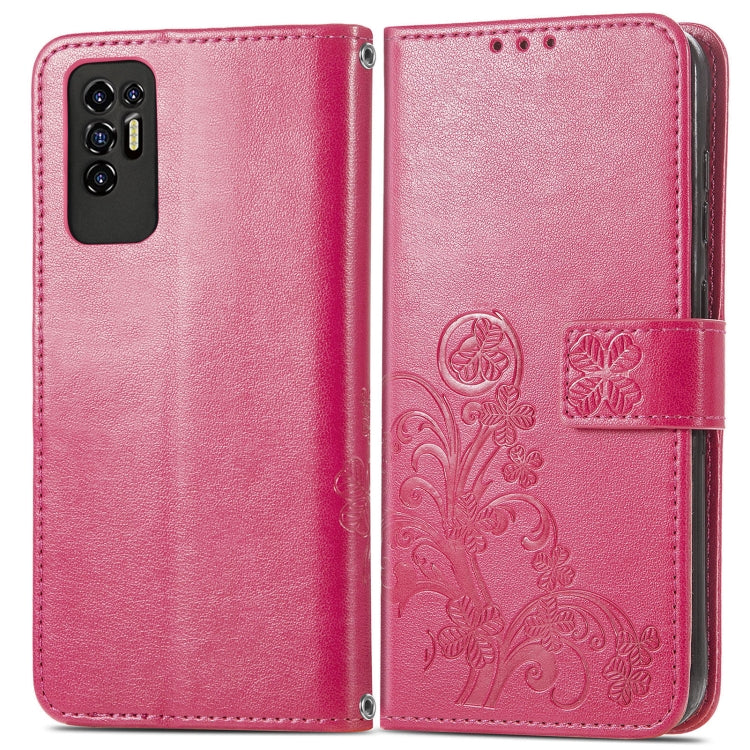 Four-leaf Clasp Embossed Buckle Mobile Phone Protection Leather Case with Lanyard & Card Slot & Wallet & Bracket Function, For Tecno Pova 2, For LG Velvet 2 Pro, For Infinix Smart 5, For Infinix Note 10, For Infinix Note 10 Pro, For Infinix Note 8