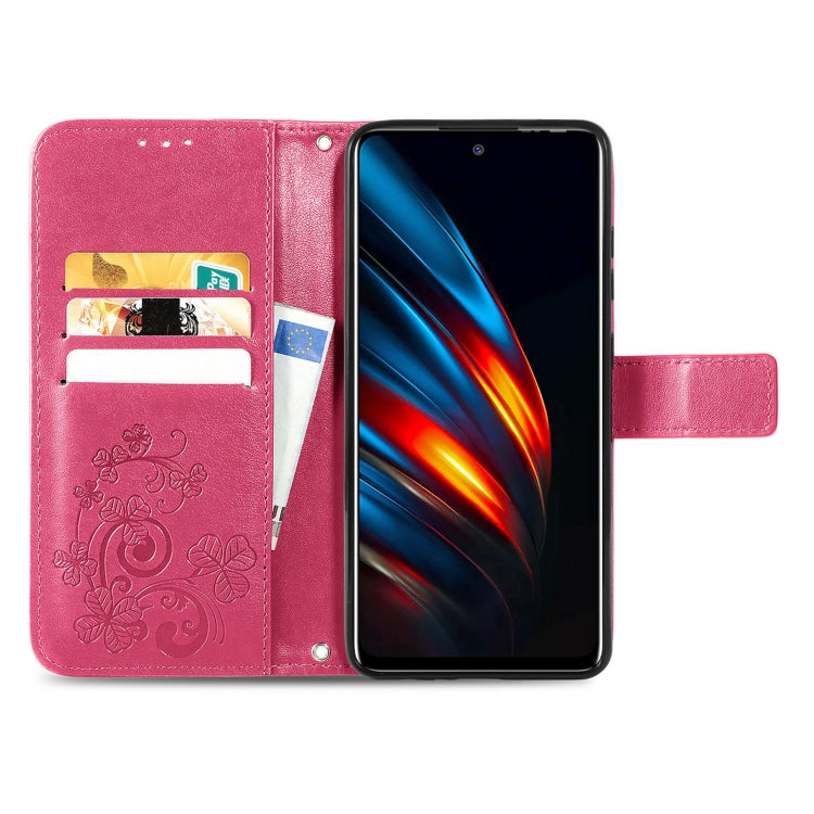 Four-leaf Clasp Embossed Buckle Mobile Phone Protection Leather Case with Lanyard & Card Slot & Wallet & Bracket Function, For Tecno Pova 2, For LG Velvet 2 Pro, For Infinix Smart 5, For Infinix Note 10, For Infinix Note 10 Pro, For Infinix Note 8